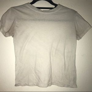 Brandy Melville Basic White/Ivory Crew Neck Top